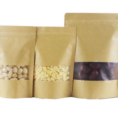 Embalaje de alimentos Panadería Bolsa de papel Kraft con diseño personalizado de ventana y ecológico