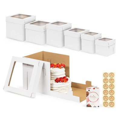 Cajas de pastel personalizadas certificadas ISO9001 para bodas y cumpleaños 10x10x5 20x20x8