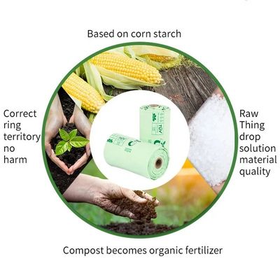 PBAT PLA maíz y almidón chaleco estilo bolsa para basura compostable en entornos asépticos