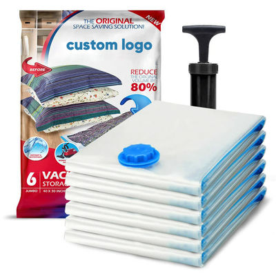 Tamaño personalizado organizador de almacenamiento de PET PE Bolsa de cierre para ropa de ahorro de espacio almacenamiento
