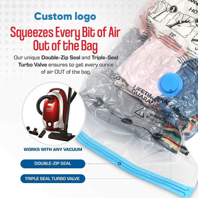 Tamaño personalizado organizador de almacenamiento de PET PE Bolsa de cierre para ropa de ahorro de espacio almacenamiento