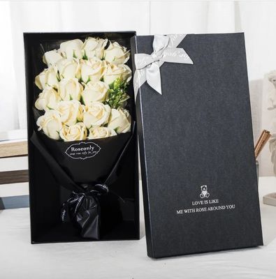 Embalaje de logotipo personalizado Regalo Rosa roja colorida caja de regalo de jabón de flores para el día de San Valentín