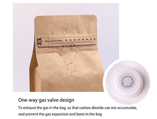 Bolsas de válvulas de café de papel Kraft personalizadas con cerradura y válvula de cremallera para productos en 2023
