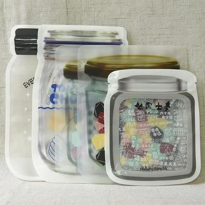 Bolsas Mylar de color personalizado para almacenamiento de alimentos Bolsas de cierre con cremallera Bolsa de embalaje de forma especial