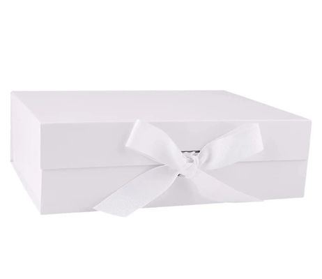Cajas de embalaje de papel elegantes y personalizadas con cinta de color variable y sello magnético