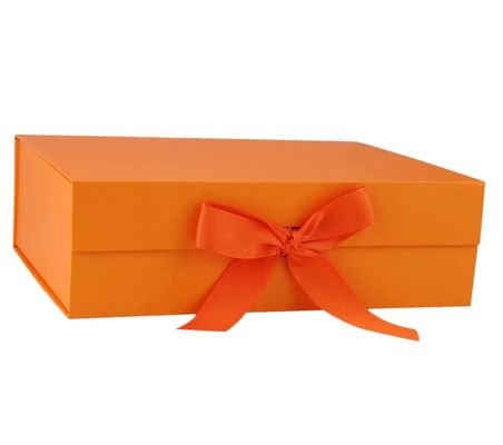 Cajas de embalaje de papel elegantes y personalizadas con cinta de color variable y sello magnético