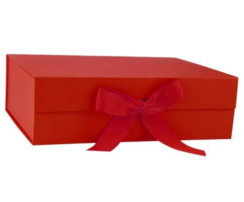 Cajas de embalaje de papel elegantes y personalizadas con cinta de color variable y sello magnético
