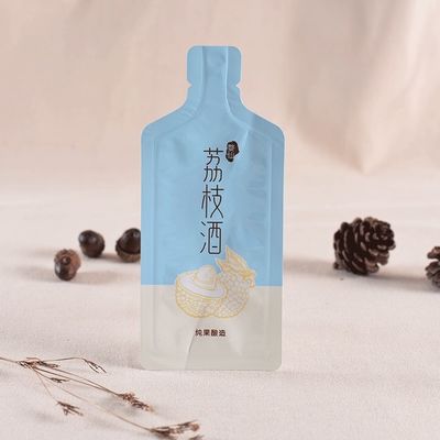 Diseño gratuito de tres lados de sellado de jugo de papel de aluminio bolsa de embalaje para el pedido personalizado líquido