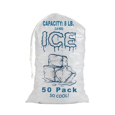 Bolsas de hielo de plástico biodegradables duraderas reutilizables de 10 libras personalizadas para el almacenamiento de cubos de hielo