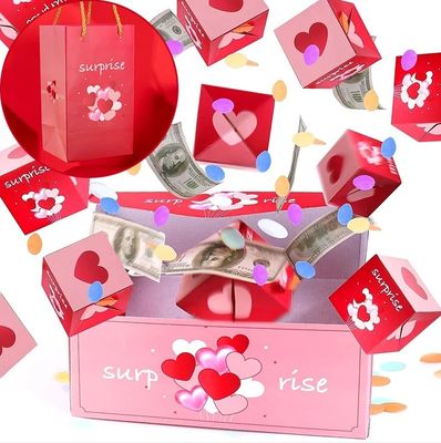 Cajas de embalaje de papel elegantes Butikas personalizadas Regalos de Navidad álbum de grabación bomba sorpresa