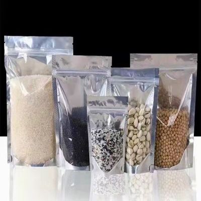 Embalaje de alimentos transparente PE Bolso de plástico de pie con logotipo aséptico