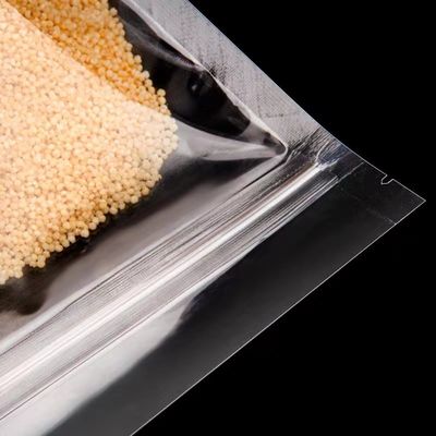 Embalaje de alimentos transparente PE Bolso de plástico de pie con logotipo aséptico