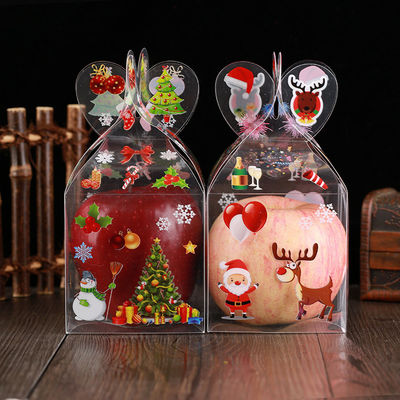 Cajas de manzanas de caramelo plegables PET transparentes para el embalaje de regalos personalizados de Navidad