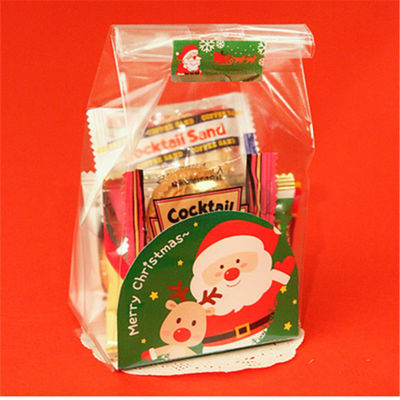 Pedido personalizado Bolsa de galletas Diy hecha a mano para PE Bolsa de tostadas de plástico de color inferior Navidad