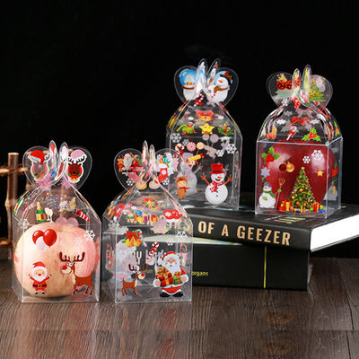 Cajas de manzanas de caramelo plegables PET transparentes para el embalaje de regalos personalizados de Navidad