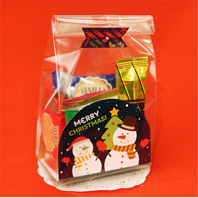 Pedido personalizado Bolsa de galletas Diy hecha a mano para PE Bolsa de tostadas de plástico de color inferior Navidad