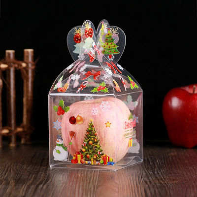 Cajas de manzanas de caramelo plegables PET transparentes para el embalaje de regalos personalizados de Navidad