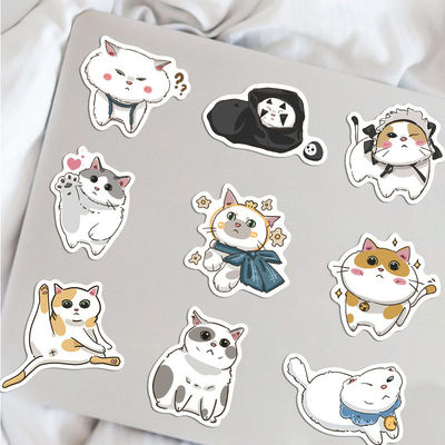 Etiquetas de papel Kraft Gracias pegatinas Diseño de dibujos animados de gatos lindos para pegatinas decorativas