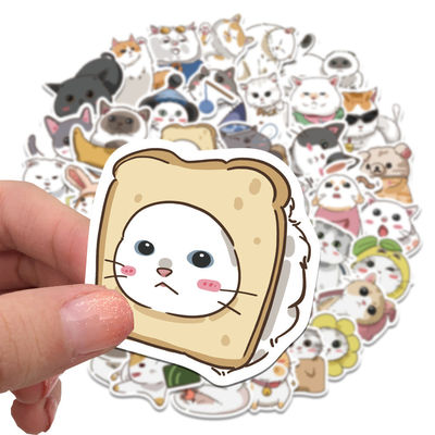 Etiquetas de papel Kraft Gracias pegatinas Diseño de dibujos animados de gatos lindos para pegatinas decorativas