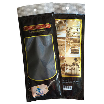 Gravnre Impresión Stand Up Pocket Custom Zip Lock Bolsas de cigarrillos para humedecer los cigarros