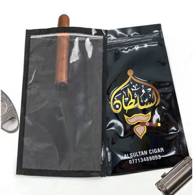 Gravnre Impresión Stand Up Pocket Custom Zip Lock Bolsas de cigarrillos para humedecer los cigarros