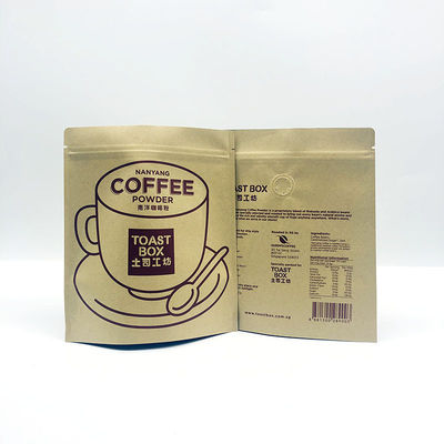 Bolso autoportante de papel Kraft Tienda de café de especialidad con cremallera Frutas secas Embalaje de alimentos