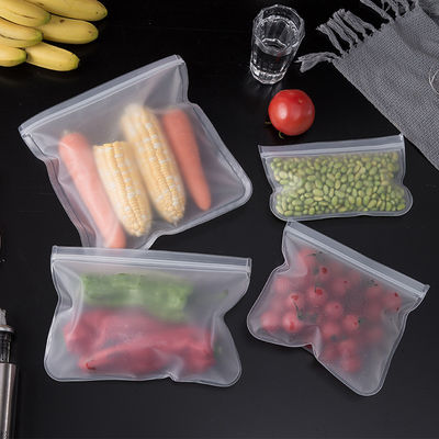 Bolsa de almacenamiento de alimentos de silicona a prueba de fugas reutilizable con tapa de cremallera y diseño de sellado automático