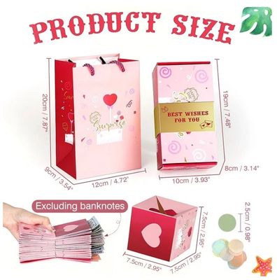 Material de embalaje Caja de regalo sorpresa de cumpleaños DIY Caja de regalo de fiesta favoritos de dinero divertido Caja de explosión
