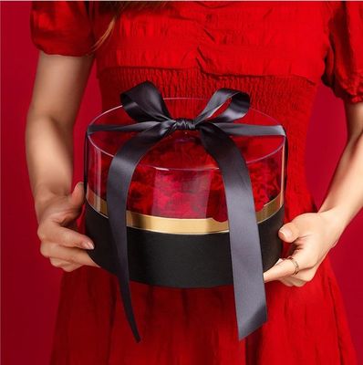 Caja de rosas personalizada del día de San Valentín con logotipo e impresión de cinta en diferentes formas