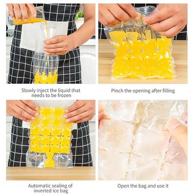 Estructura del material PE Transparente Bolsas de embalaje de plástico de hielo desechables personalizadas