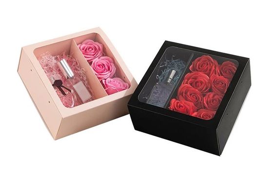 Cajas de embalaje de papel elegantes para el ramo de flores cuadradas regalo Elegante