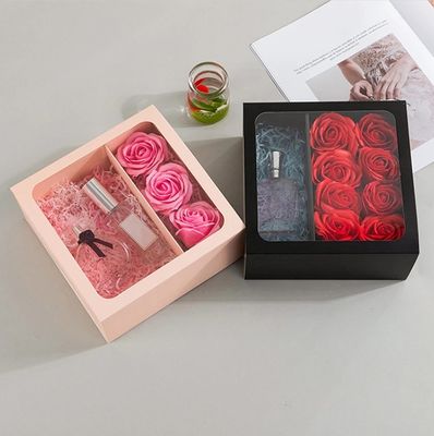 Cajas de embalaje de papel elegantes para el ramo de flores cuadradas regalo Elegante