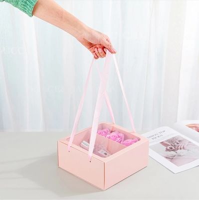 Cajas de embalaje de papel elegantes para el ramo de flores cuadradas regalo Elegante