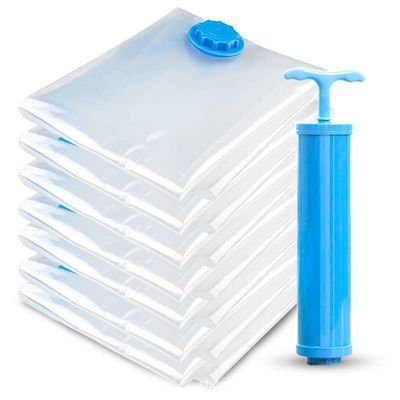 Bolsa de compresión al vacío de plástico PE para edredones, ropa y válvula de aspiración de aire en el punto de viaje
