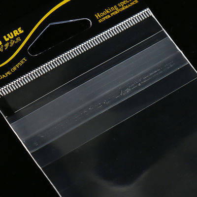 Carpeta de encabezado transparente de celulosa autoadhesiva de embalaje OPP para anzuelos de pesca