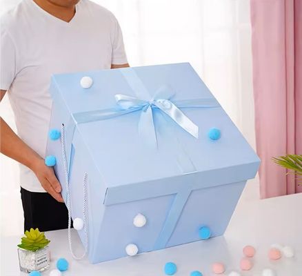 Personaliza la caja de regalo de papel de lujo con tapa de cinta para Navidad de cumpleaños
