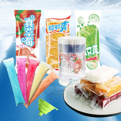 Embalaje de hielo de plástico con sello térmico impreso a medida para helados helados transparentes