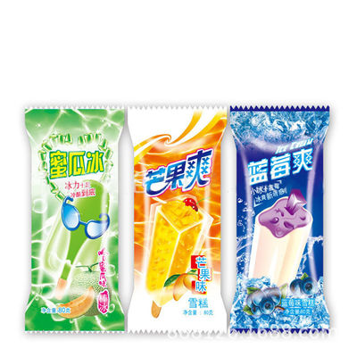 Embalaje de hielo de plástico con sello térmico impreso a medida para helados helados transparentes