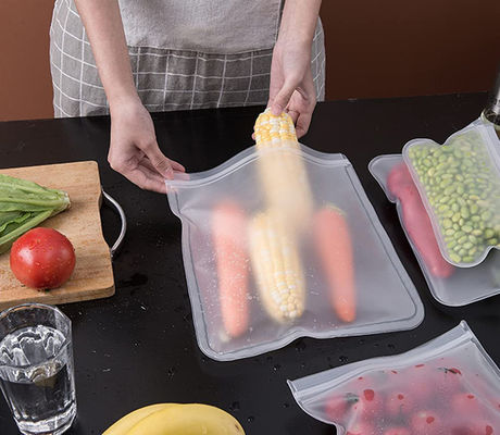 Bolsas de plástico transparentes con cierre de cremallera para alimentos para envases de botellas biodegradables a granel