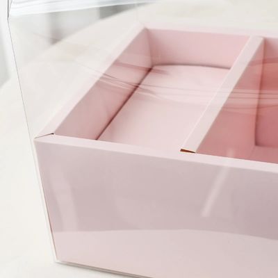 Cajas de pastel de flores transparentes de bricolaje de PVC para bodas, Navidad, cumpleaños, embalaje de regalo con asas