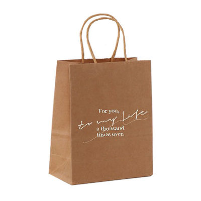 Flexiloop mango logotipo personalizado aceptado bolsas de papel Kraft para compras de regalo boutique