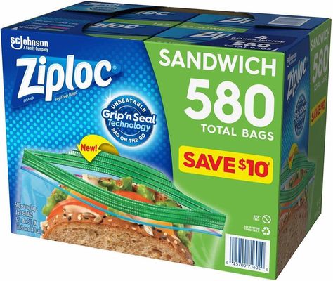 Impresión de grabado de plástico de PP fácil de abrir tabs de sándwich LDPE congelador bolsas de cierre