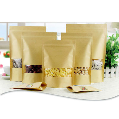 Bolsa de ventana de papel kraft a prueba de fugas y humedad para envases de alimentos