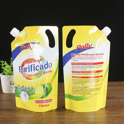 Gravnre Bolsas de bolsillo con chorro impresas para productos líquidos Diseño ecológico personalizado