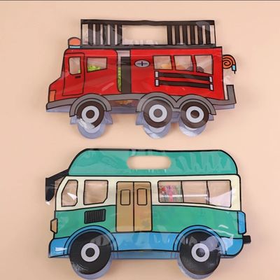 CMYK 4 Color Offest Impreso Bolsa de pie en forma de escuela para el embalaje de dulces regalo para niños
