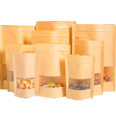 Bolsa de ventana de papel kraft a prueba de fugas y humedad para envases de alimentos