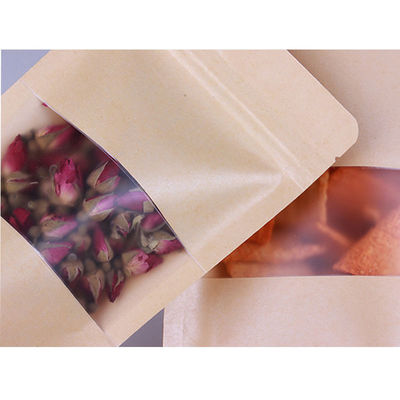 Bolsa de ventana de papel kraft a prueba de fugas y humedad para envases de alimentos
