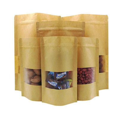 Bolsa de ventana de papel kraft a prueba de fugas y humedad para envases de alimentos