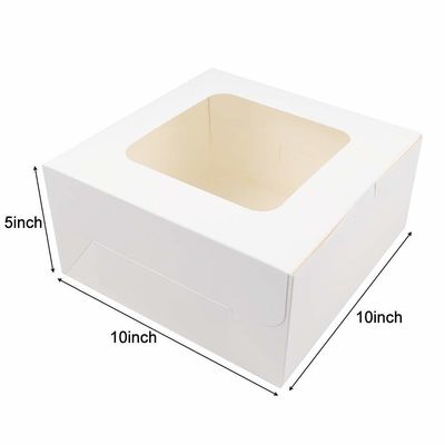 Pedido personalizado aceptado 12 x 12 x 6 pulgadas cuadrada caja de tarta de cartón con ventana