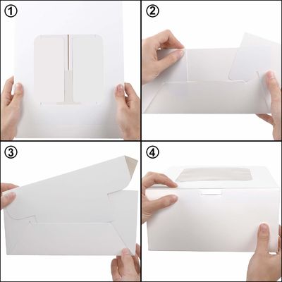 Pedido personalizado aceptado 12 x 12 x 6 pulgadas cuadrada caja de tarta de cartón con ventana